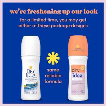 Dry Idea Roll-On Deodorant & Antiperspirant | 2X Longer Sweat Protection | 72-Hour Odor Protection |...