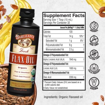 Barlean's Organic Flaxseed Oil for Heart & Skin Health