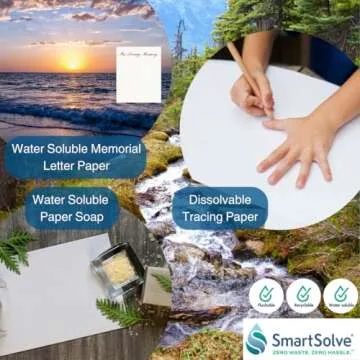 SmartSolve 2 pt. Water-Soluble Bio-Based Paper | Dissolves Quickly in Water | Biodegradable | Eco-Friendly | Tracing, Sewing Patterns, Crafts | Letter Size 8.5” x 11” | Pack of 25 White Sheets