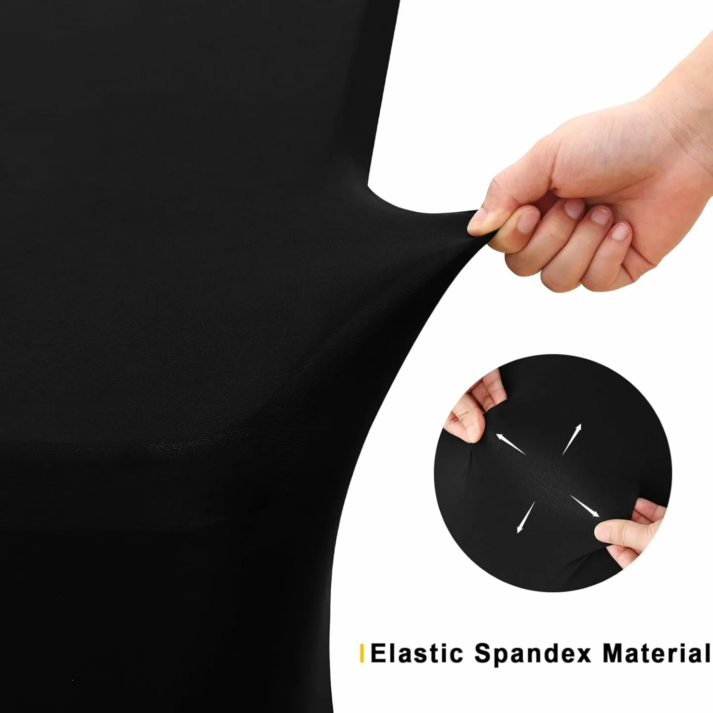 Fitted Spandex Tablecloths 6FT - 2 Pack Black