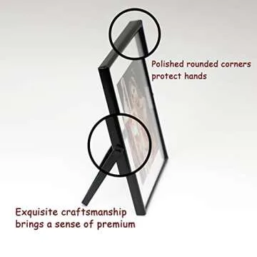 AhaGo Black Floating Frame (5"x7", Vertical), For Picture 4x6, 3x5, 2x3, Tabletop Shelf Photo Frame, Classy Gift For Festival, Wedding, Home or Office Décor