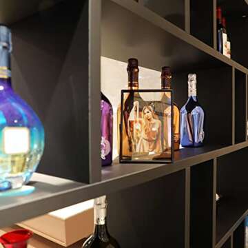 AhaGo Black Floating Frame (5"x7", Vertical), For Picture 4x6, 3x5, 2x3, Tabletop Shelf Photo Frame, Classy Gift For Festival, Wedding, Home or Office Décor