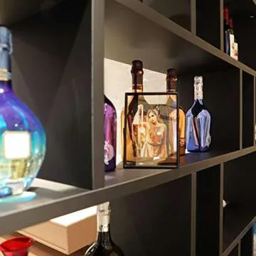 AhaGo Black Floating Frame (5"x7", Vertical), For Picture 4x6, 3x5, 2x3, Tabletop Shelf Photo Frame, Classy Gift For Festival, Wedding, Home or Office Décor