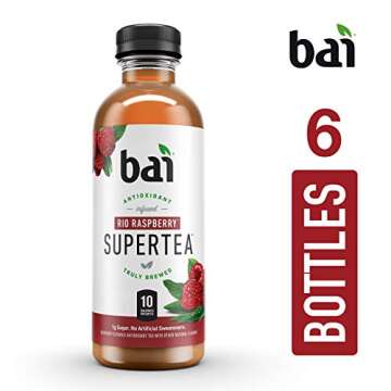 Bai Iced Tea, Rio Raspberry, Antioxidant Infused Supertea, Crafted with Real Tea (Black Tea, White Tea), 18 Fluid Ounce Bottles, 6 count