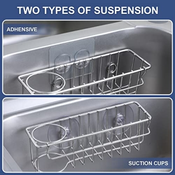 Stylish 3-In-1 Kitchen Sink Sponge Holder Organizer