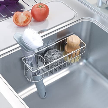 Stylish 3-In-1 Kitchen Sink Sponge Holder Organizer