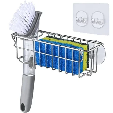 Stylish 3-In-1 Kitchen Sink Sponge Holder Organizer