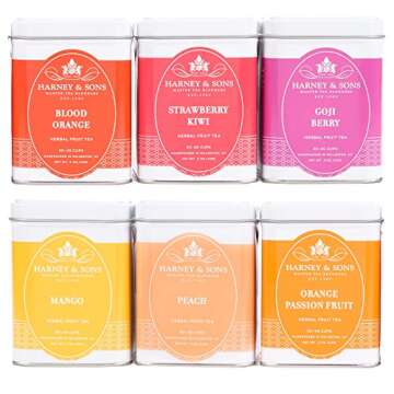 Harney & Sons Fruit Tea Sampler - 6 Fruity Flavors in Elegant Tins