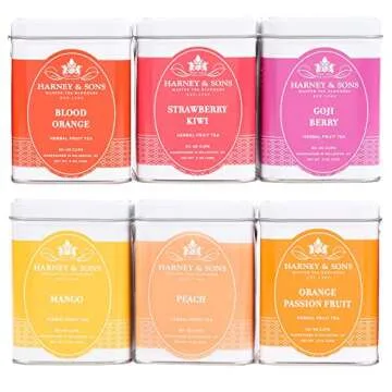 Harney & Sons Fruit Tea Sampler - 6 Fruity Flavors in Elegant Tins