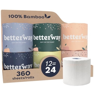 Eco-Friendly Betterway Bamboo Toilet Paper 3 Ply 12 Rolls