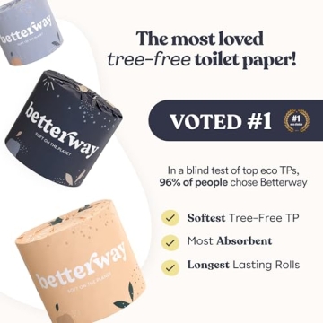 Eco-Friendly Betterway Bamboo Toilet Paper 3 Ply 12 Rolls