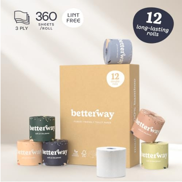 Eco-Friendly Betterway Bamboo Toilet Paper 3 Ply 12 Rolls