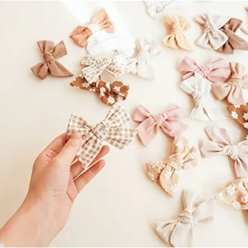Niceye 24 Pack Baby Girl Hair Clips - Handmade Bows for Kids