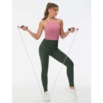 THE GYM PEOPLE Thick High Waist Yoga Pants with Pockets, Tummy Control Workout Running Yoga Leggings for Women Deep Green