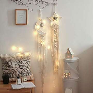 Dreamcatcher Star Moon Lighted Boho Dream Catchers for Adults Nursery Decor Room Decor Home Decor Gi...