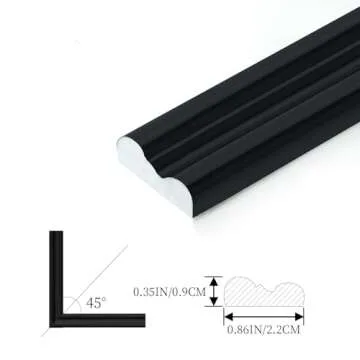 YEFANXI Flexible Wall Molding Trim，0.86IN*0.35IN Peel and Stick Self-Adhesive DIY Wall Trim for Fr...