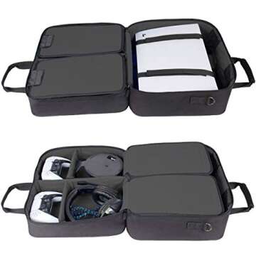 USA Gear PS5 Carrying Case - Travel Bag Compatible with PlayStation 5, PS5 Slim with Adjustable Inte...