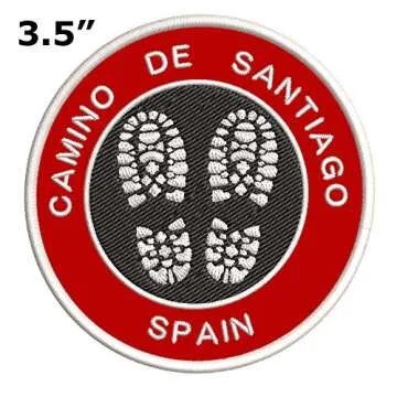 Camino de Santiago, Spain Hiking Boot Embroidered Premium Patch DIY Iron-on or Sew-on Decorative Bad...