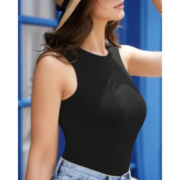 MANGOPOP Women’s Stylish Sleeveless Bodysuit Tops