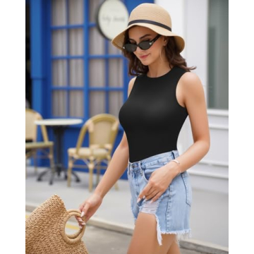 MANGOPOP Women’s Stylish Sleeveless Bodysuit Tops