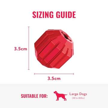 KONG Stuff-A-Ball - Durable Chew Toy for Dogs - Natural Rubber Dog Toy for Dental Health - Pet Toy for Chewing & Teeth Cleaning - Stuffable Toy for Dog Treats & Snacks - for Large Dogs