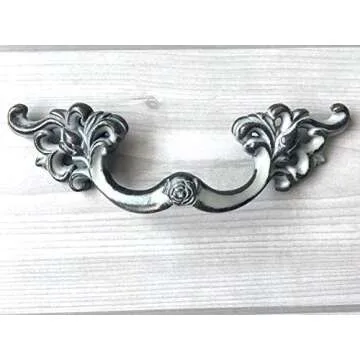 LynnsGraceland 3-1/4" Vintage Drawer Pulls - Antique Bronze & White Blue