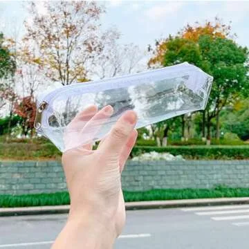 ONEDIGI Clear PVC Zipper Pencil Bag - 3 Pack