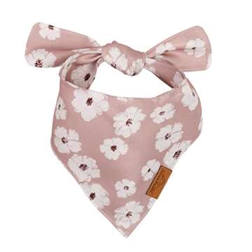 Remy+Roo Large Spring Dog Bandanas - 4 Pack Shannon Set | Premium Durable Adjustable Polyester Fabric | Patented Shape Girl Dog Bandana, Floral Dog Bandana | Ideal for Birthday Party Wedding Holiday