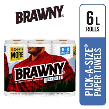 Brawny Paper Towels - 6 Large Rolls, 80 Sheets