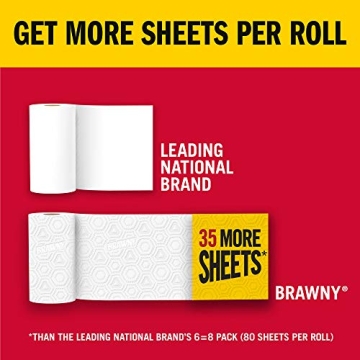 Brawny Paper Towels - 6 Large Rolls, 80 Sheets