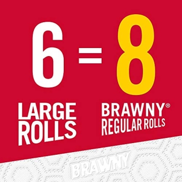 Brawny Paper Towels - 6 Large Rolls, 80 Sheets