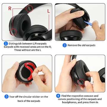 Damex Updated Thickened Solo Wireless 2/3 Replacement Ear Pads,earpads for Beats Solo 2/3 Wireless Headphone (White)