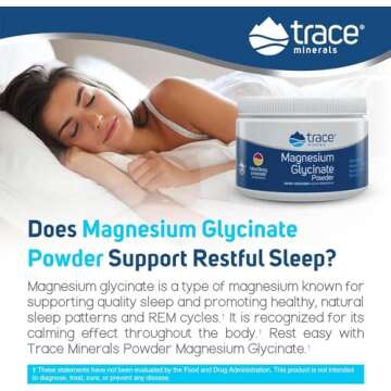 Trace Minerals Magnesium Glycinate 120mg - Powder Mix to Support Digestive Health - Aid Sleep & Musc...