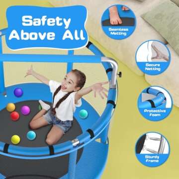 ZCMHAXJ 55-Inch Kids Trampoline with Adjustable Bar & Toys for Active Play