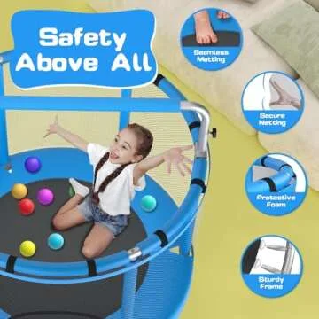 ZCMHAXJ 55-Inch Kids Trampoline with Adjustable Bar & Toys for Active Play