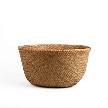 BlueMake Woven Seagrass Belly Basket for Storage Plant Pot Basket and Laundry, Picnic and Grocery Basket (Small, Original)