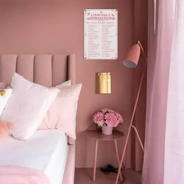 Azppan Room Decor Aesthetic A Few Daily Affirmations Motivational Wall Art Tin Metal Sign Pink Butterfly Wall Home Coffee Room Office Decor Gifts 8X12 Inches
