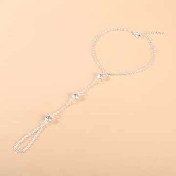 Yheakne Boho Crystal Finger Bracelet for Women Gifts