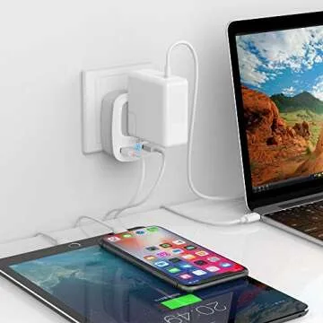 TESSAN Italy Travel Power Adapter, Grounded Plug Converter with Dual USB Charging Ports, Type L Outlet Adaptor for US to Italian Chile Uruguay (2 Pack)