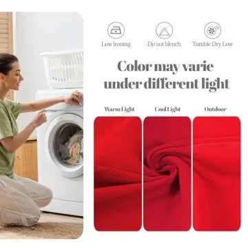 PLOYMONO Red Heavy Duty Cloth Napkins - 17 x 17 Inch Solid Washable Polyester Dinner Napkins - Set of 8 Napkins with Hemmed Edges - Great for Weddings, Parties, Banquets Dinner & More