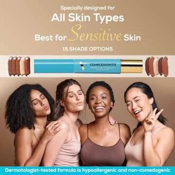 Veil Cosmetics - Complexion Fix Concealer - Liquid Concealer for Under Eye + Dark Circles - Highlight, Contour, Correct - Anti-Aging - Vegan Makeup Pen - Hydrating Lightweight (2N Light Neutral)