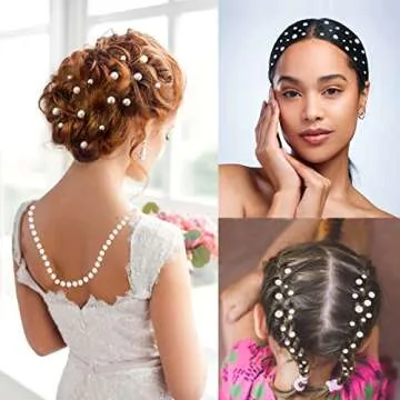 2744 Pcs Hair Pearls Stick On, Self Adhesive Pearl Stickers, Pearl Stickers for Crafts, Stick On Pearls, Hair Face Gems, Face Pearls, Beige Pearl Stickers for Makeup Nail DIY Crafts,Assorted Size