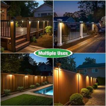 JOFIOS Solar Fence Lights, 8Modes Warm White, Cool White and RGB, Solar Deck Lights Outdoor Waterproof Fence Lights Solar Power, Solar Deck Lights Perfect for Patio, Yard, Wall, Fence, Step. (12pack)