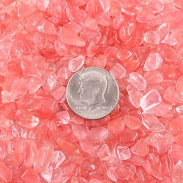 Swpeet 1 Pound Cherry Quartz Small Tumbled Chips Stone - Perfect for Crafting, Home Decor, Jewelry M...