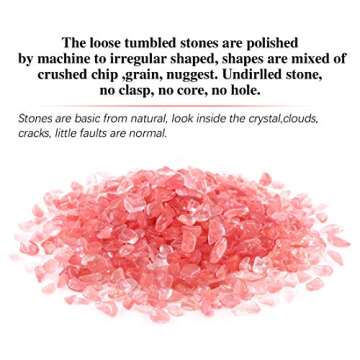Swpeet 1 Pound Cherry Quartz Tumbled Chips for Crafts