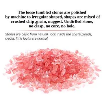 Swpeet 1 Pound Cherry Quartz Tumbled Chips for Crafts