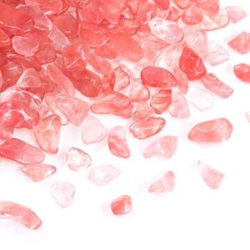 Swpeet 1 Pound Cherry Quartz Tumbled Chips for Crafts