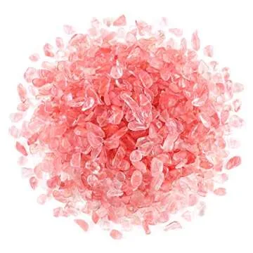 Swpeet 1 Pound Cherry Quartz Tumbled Chips for Crafts