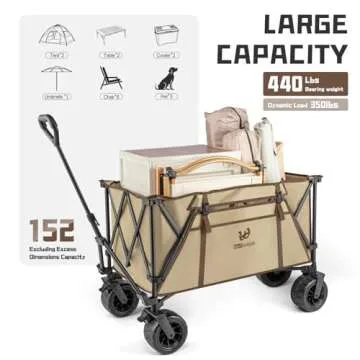 Whitsunday Beach Wagon Folding Collapsible Heavy Duty Wagon with All Terrian Wheel, Foldable Utility...