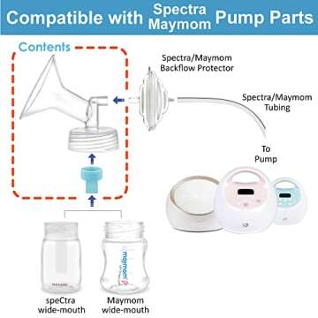 Maymom Pump Part Compatible with Spectra/Ameda Pumps, 18 mm Flange & Blue Valve; Not Original Spectr...